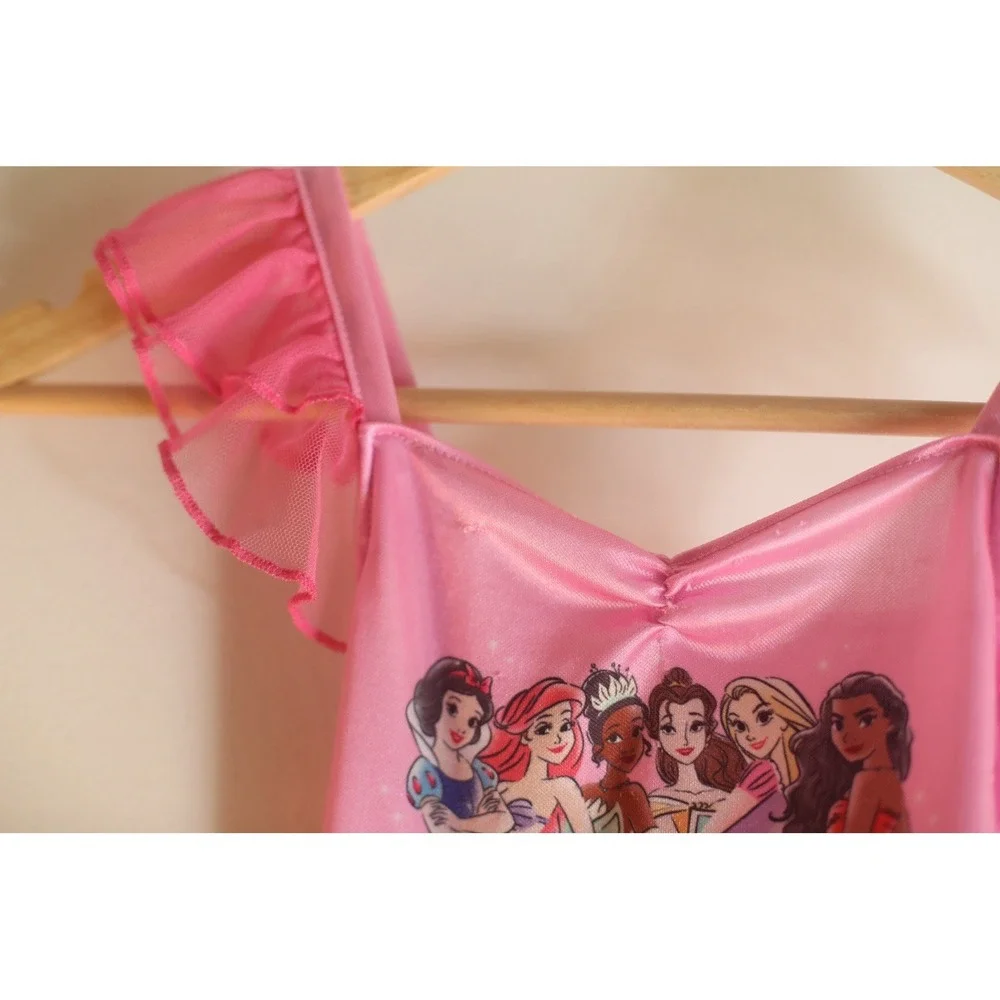 Disney Princess Night Gown Girls Size 5 Pink Ariel Belle Rapunzel Moana - Picture 5 of 8